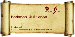 Madaras Julianna névjegykártya